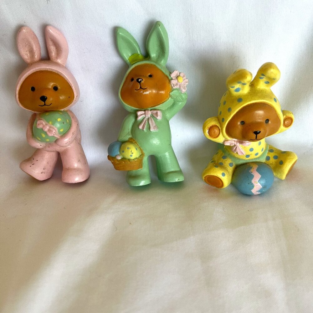 3 Bunny Figurines